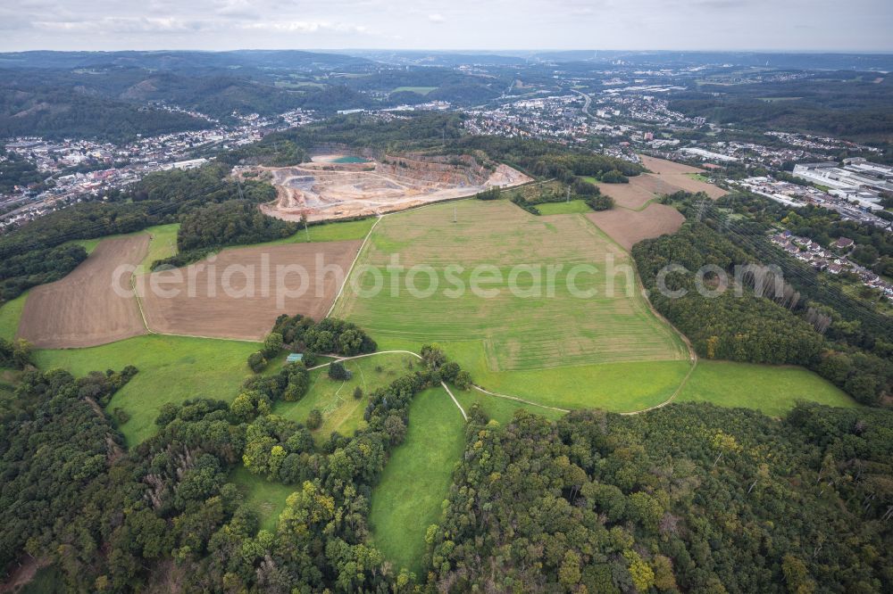 Hagen from the bird's eye view: Quarry for the mining of Hohenlimburger Kalkwerke GmbH in the district Hohenlimburg in Hagen at Ruhrgebiet in the state North Rhine-Westphalia, Germany