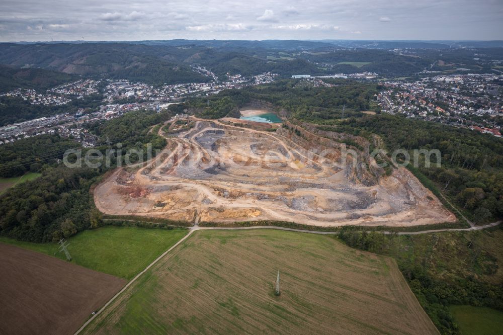 Aerial photograph Hagen - Quarry for the mining of Hohenlimburger Kalkwerke GmbH in the district Hohenlimburg in Hagen at Ruhrgebiet in the state North Rhine-Westphalia, Germany