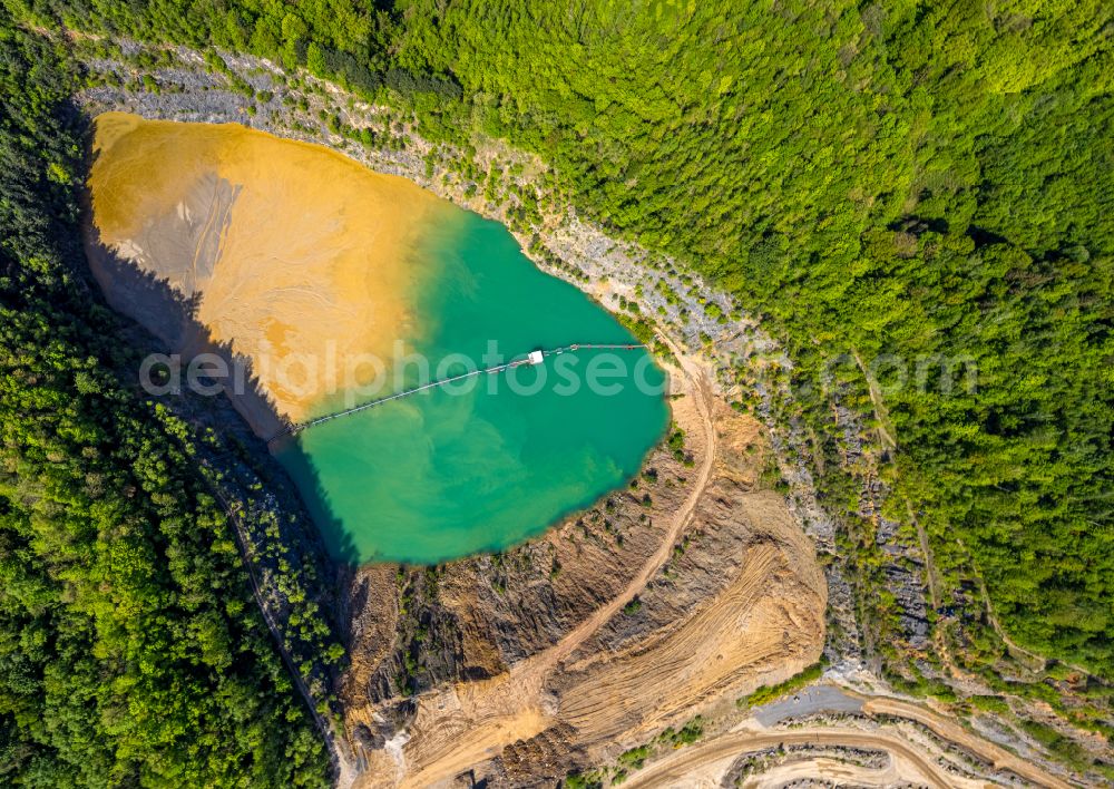 Hagen from above - Quarry for the mining of Hohenlimburger Kalkwerke GmbH in the district Hohenlimburg in Hagen at Ruhrgebiet in the state North Rhine-Westphalia, Germany