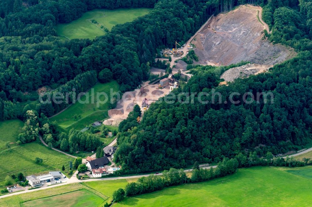 Aerial photograph Freiamt - Mining of Keppenbach in Freiamt in the state Baden-Wuerttemberg, Germany