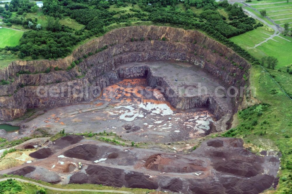 Petersberg from above - Quarry in Petersberg in the state of Saxony-Anhalt