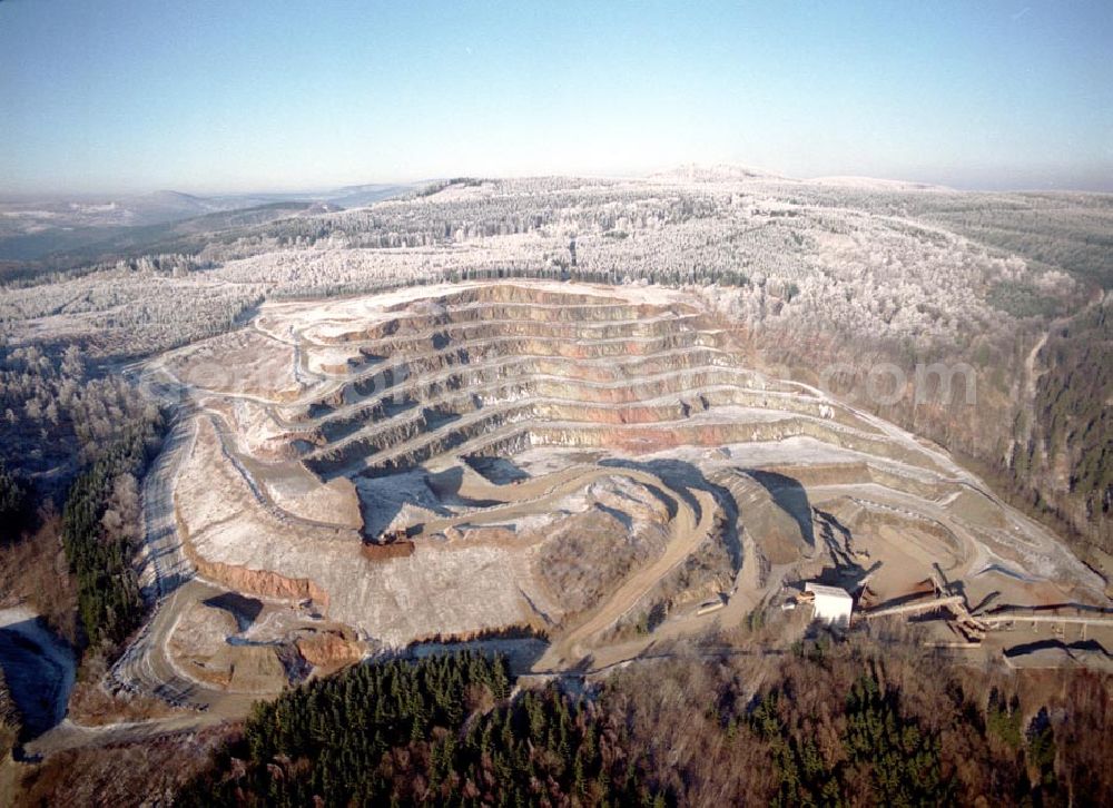 Bad Salzungen / Thür. from above - Steinbruch nördl. von Bad Salzungen - Thüringen 10.12.02