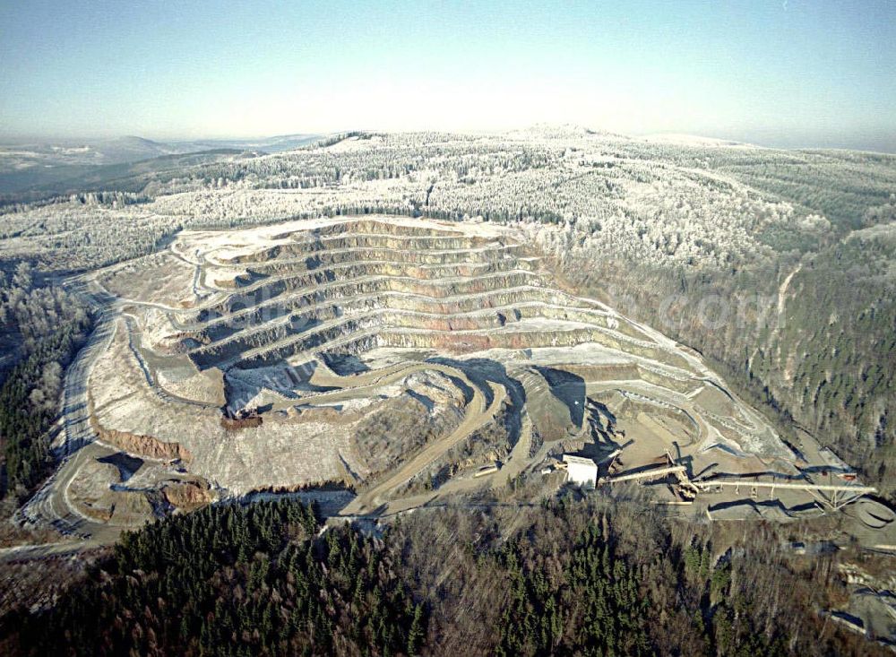 Bad Salzungen / Thür. from above - Steinbruch nördl. von Bad Salzungen - Thüringen 10.12.02