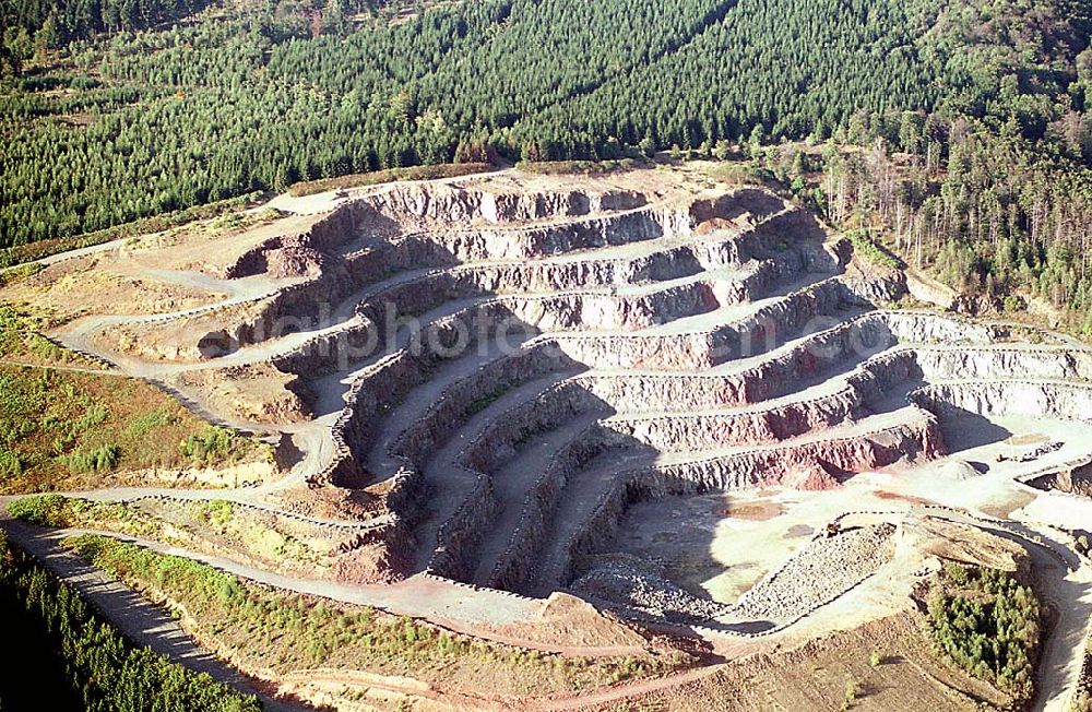 Thüringen / nördlich von Bad Salzungen from above - 20.09.2003 Steinbruch nördlich von Bad Salzungen/ Thüringen