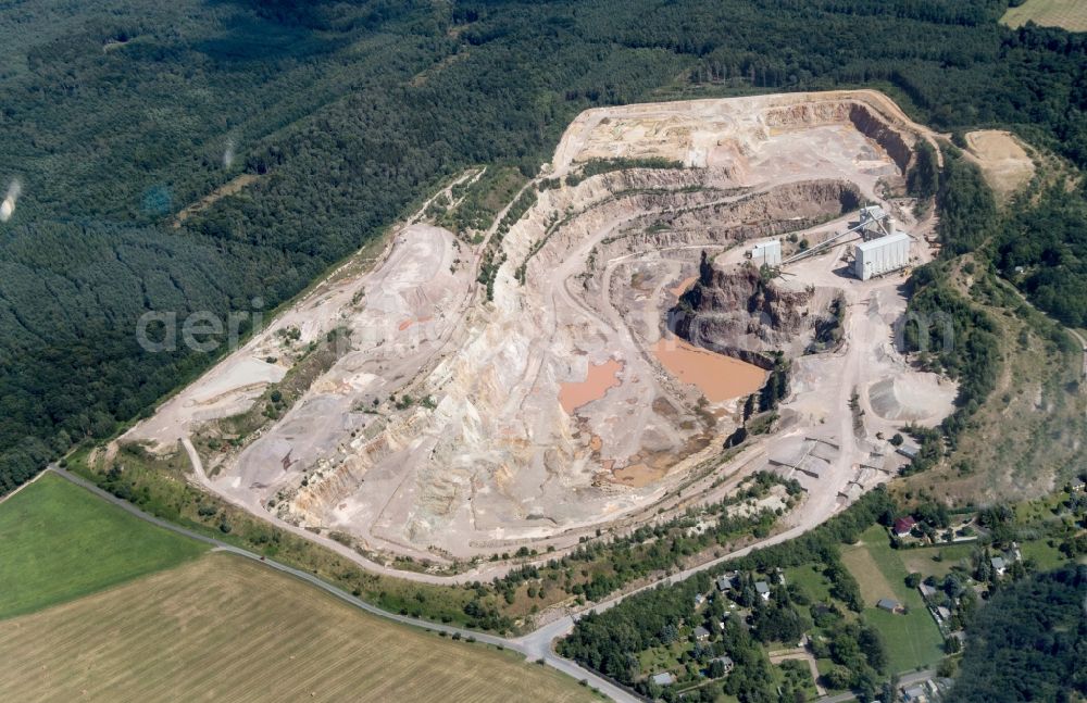 Aerial image Wermsdorf - Quarry to der Papenburg AG in Wermsdorf in the state Saxony