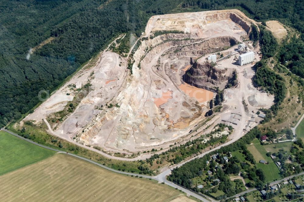 Aerial photograph Wermsdorf - Quarry to der Papenburg AG in Wermsdorf in the state Saxony