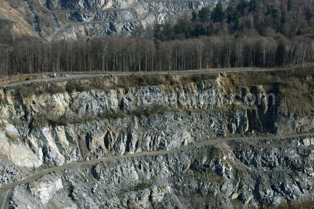 Aerial image Mühltal - Quarry for the mining and handling of Granit in Muehltal in the state Hesse