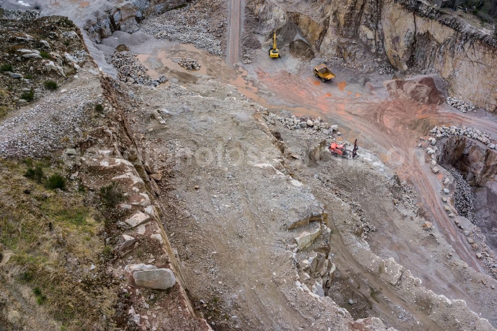 Aerial photograph Seebach - Quarry for the mining and handling of Granit in Seebach in the state Baden-Wuerttemberg, Germany