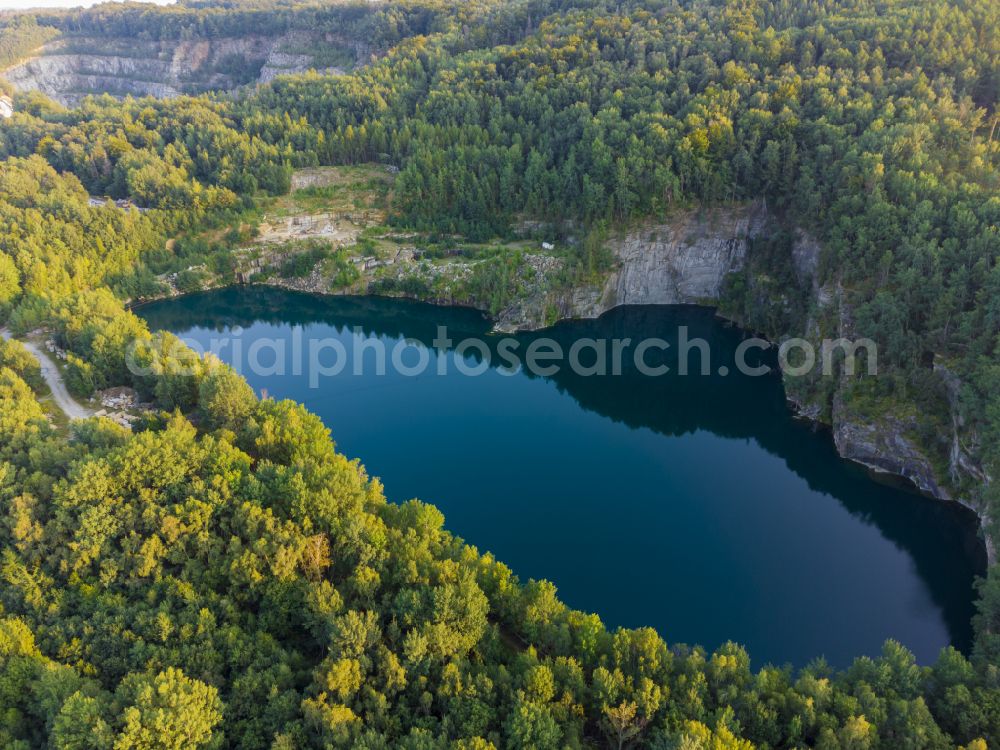 Aerial photograph Demitz-Thumitz - Quarry for the mining and handling of Granodiorit in Demitz-Thumitz in the state Saxony, Germany