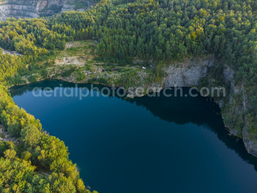 Demitz-Thumitz from above - Quarry for the mining and handling of Granodiorit in Demitz-Thumitz in the state Saxony, Germany