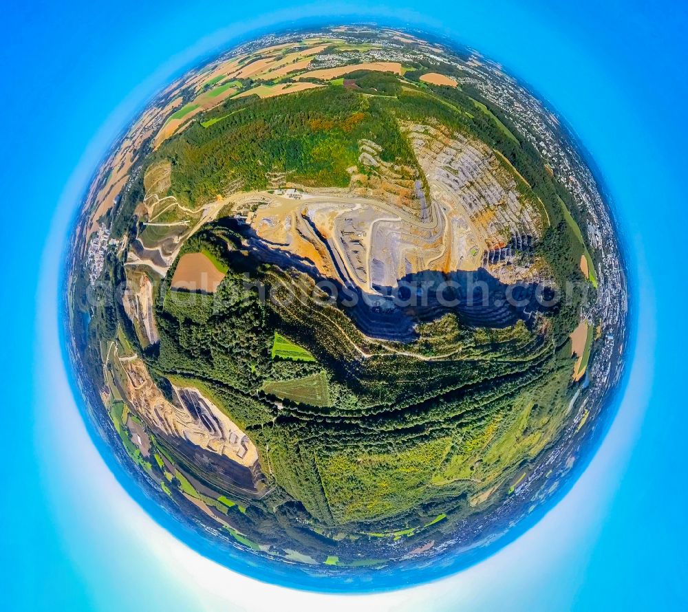 Aerial image Wülfrath - Quarry for the mining and handling of limestone in the district Ruetzkausen in Wuelfrath in the state North Rhine-Westphalia, Germany