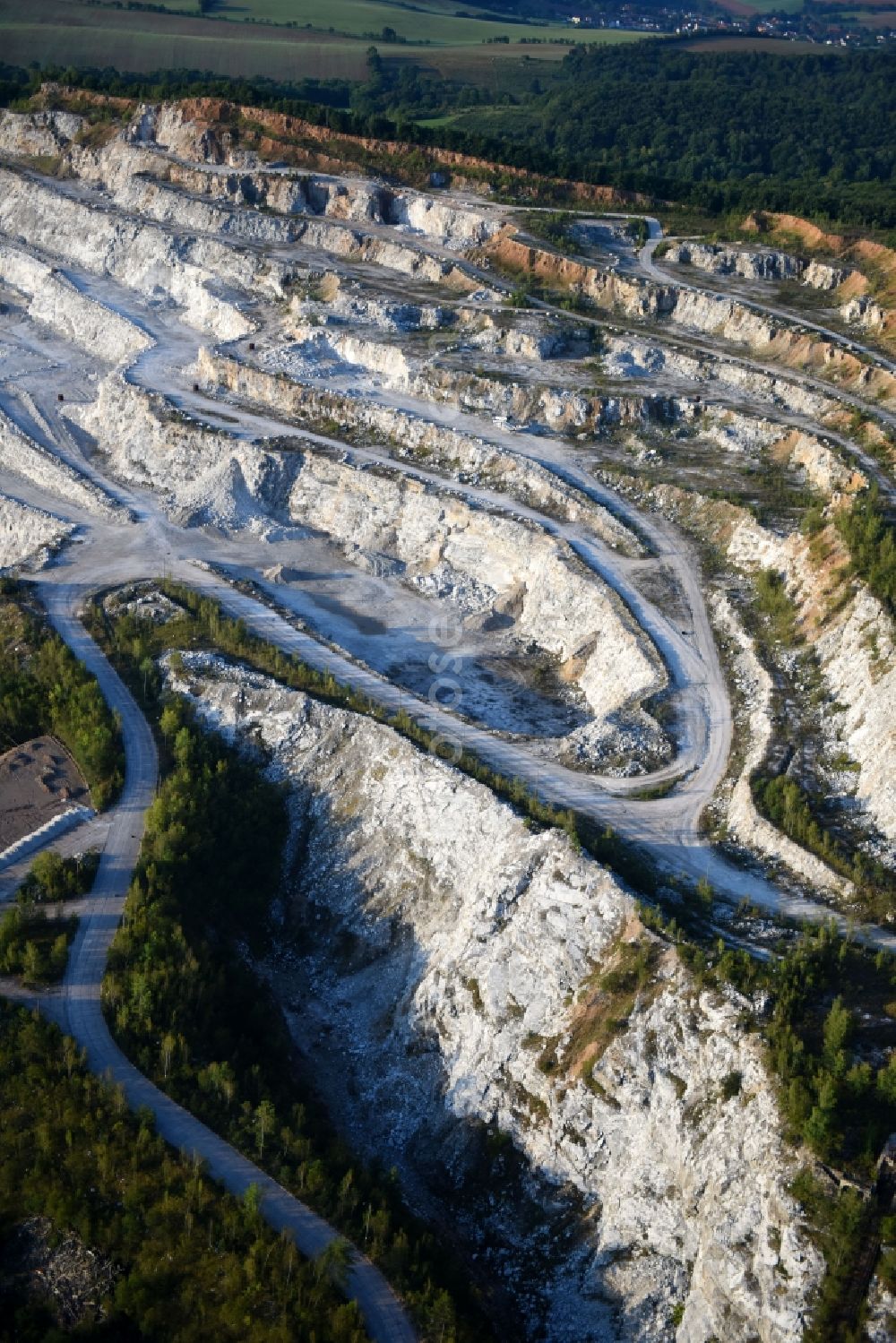 Aerial photograph Niedersachswerfen - Quarry for the mining and handling of calcareous sandstone in Niedersachswerfen in the state Thuringia, Germany