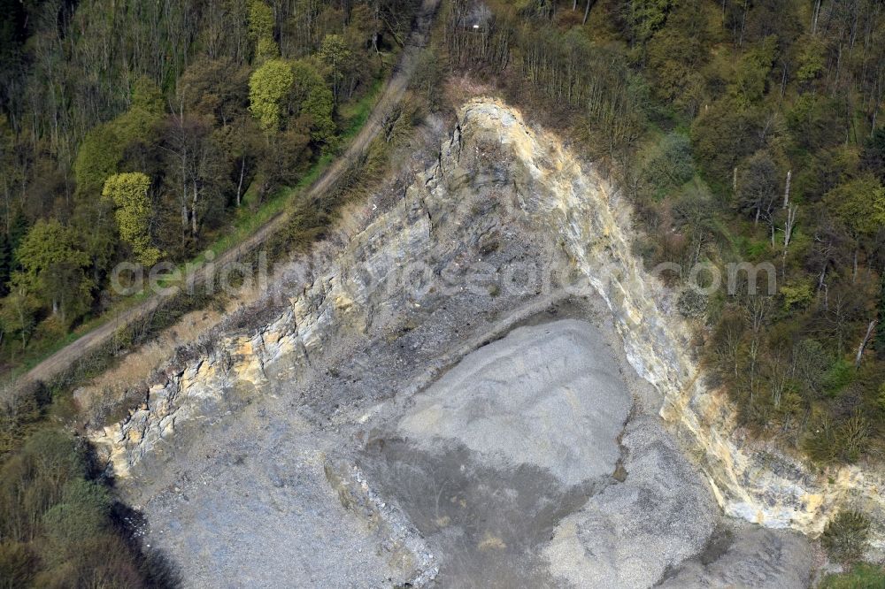 Katharinenberg from the bird's eye view: Quarry for the mining and handling in Katharinenberg in the state Thuringia