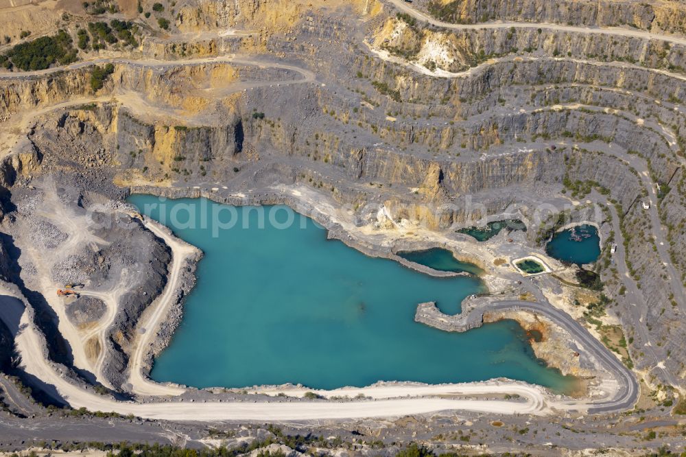 Aerial image Wuppertal - Quarry for the extraction and mining of limestone in Schoeller-Dornap in the state of North Rhine-Westphalia, Germany