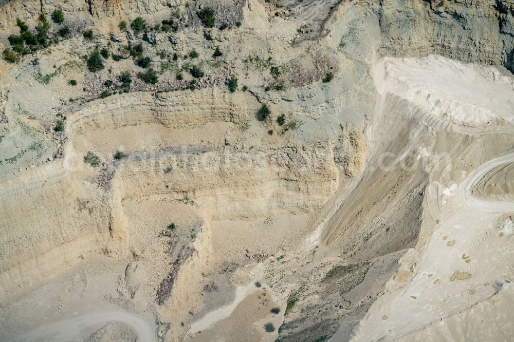 Geisingen from above - Quarry for the mining and handling of Kalkstein and Schotter in Geisingen in the state Baden-Wurttemberg, Germany