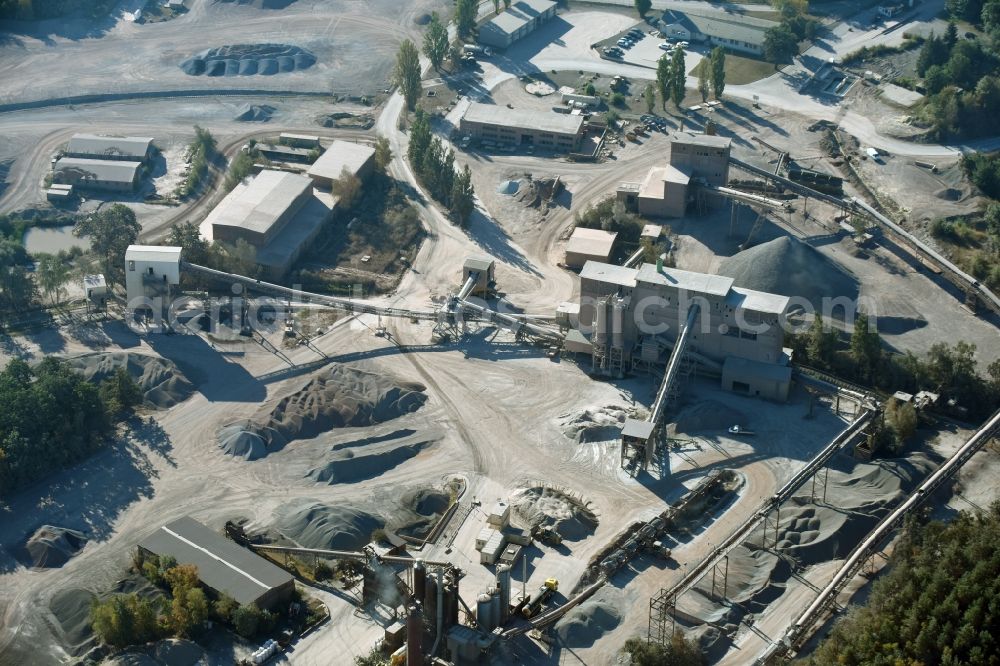 Bodendorf from above - Quarry for the mining and handling of Mineralien in Bodendorf in the state Saxony-Anhalt