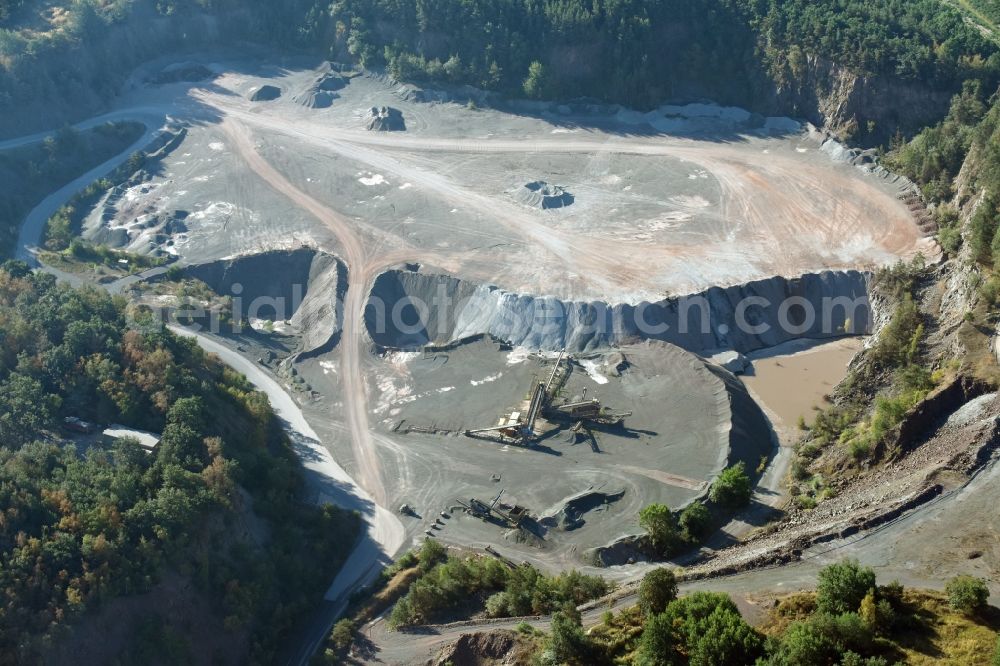 Bodendorf from the bird's eye view: Quarry for the mining and handling of Mineralien in Bodendorf in the state Saxony-Anhalt