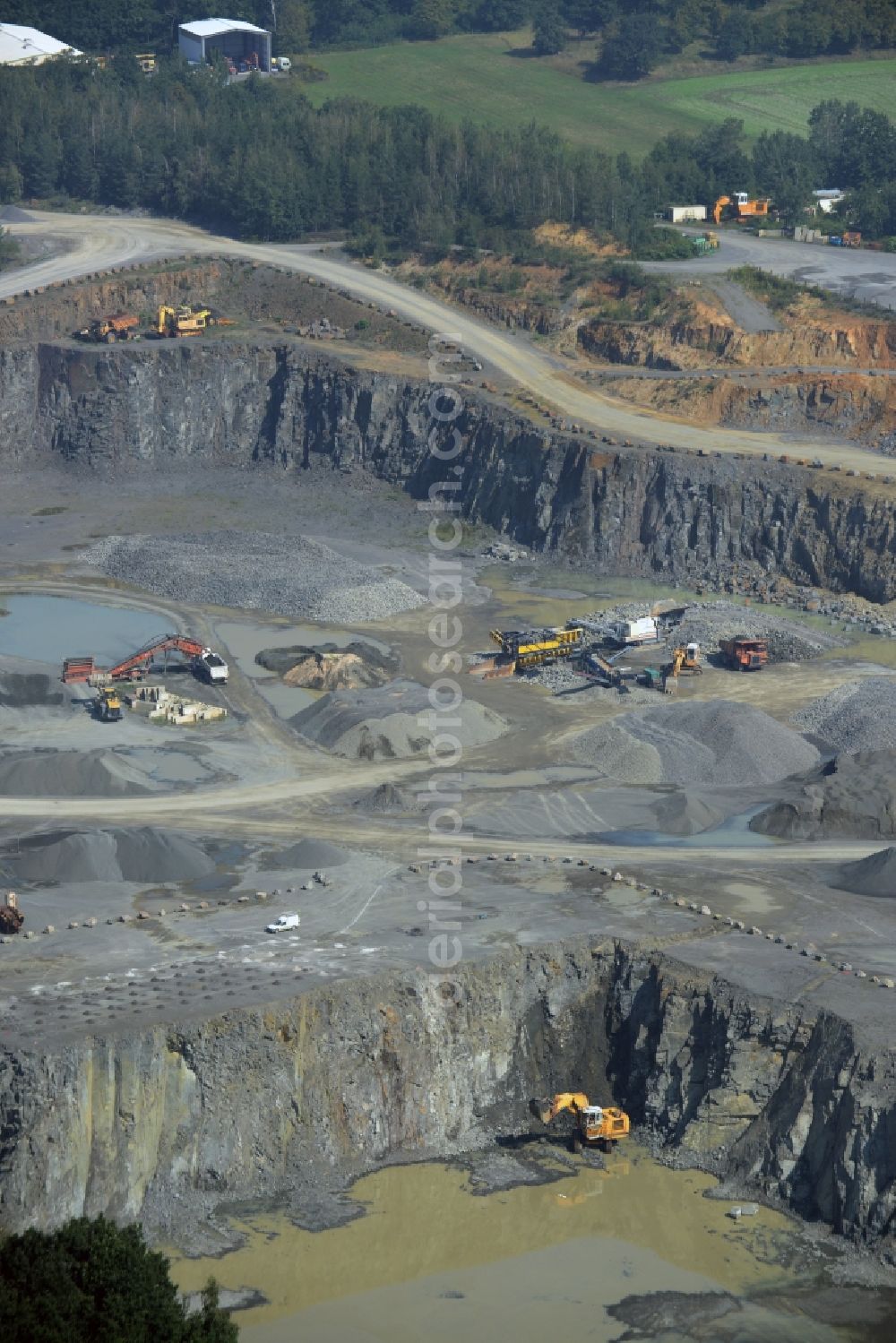 Aerial photograph Altenhain Klengelsberg - Quarry to mine quartz crystal in Altenhain Klengelsberg in the state Saxony