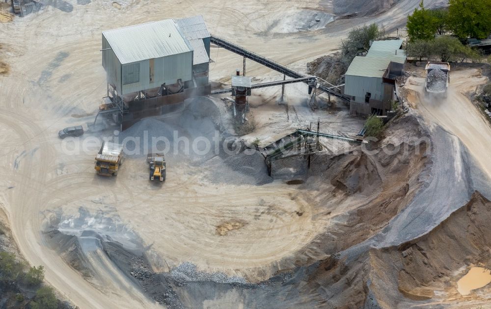 Aerial image Brilon - Quarry for the mining and handling of of Rheinkalk Messinghausen GmbH & Co. KG in Brilon in the state North Rhine-Westphalia, Germany