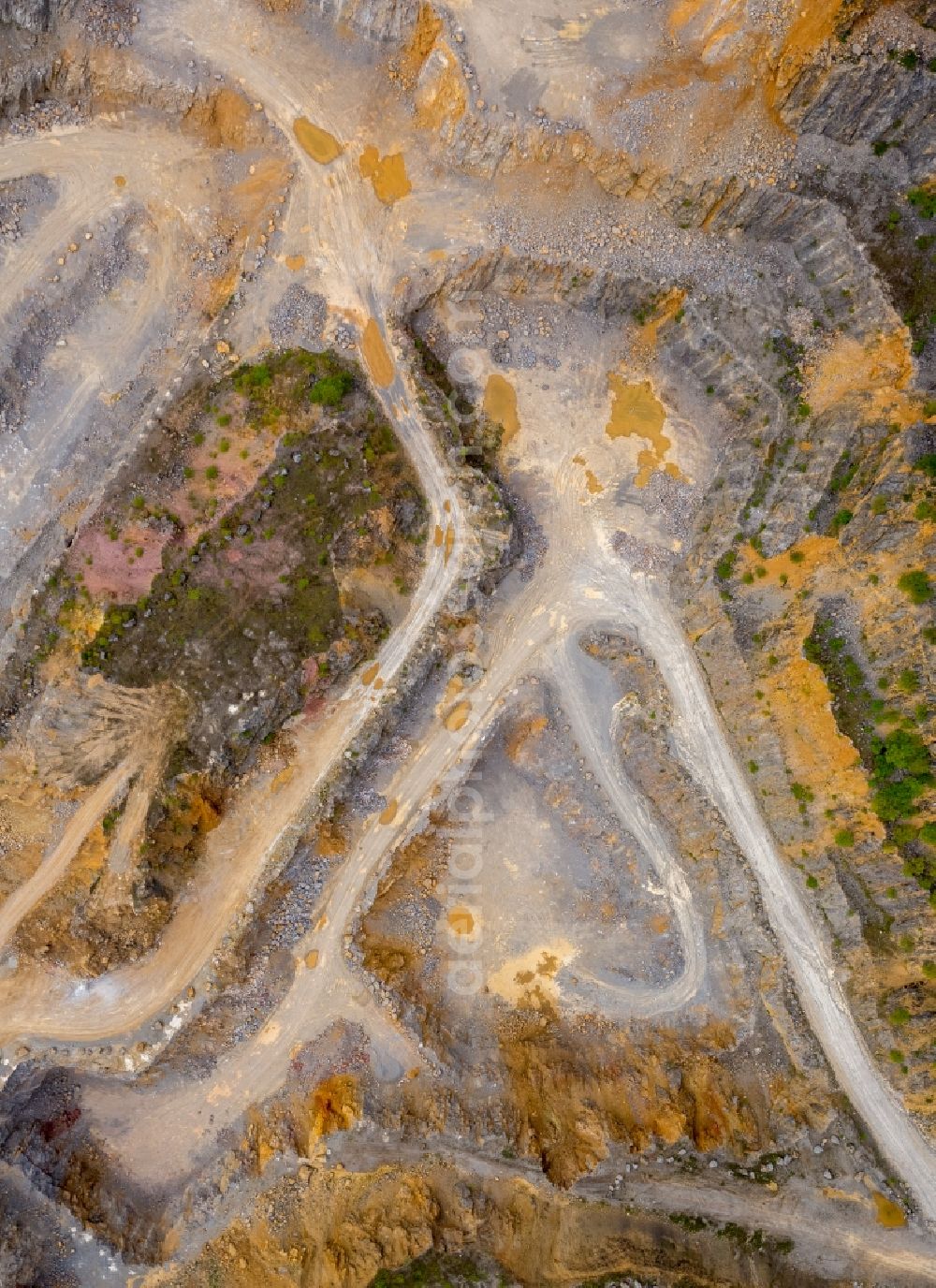 Brilon from above - Quarry for the mining and handling of of Rheinkalk Messinghausen GmbH & Co. KG in Brilon in the state North Rhine-Westphalia, Germany