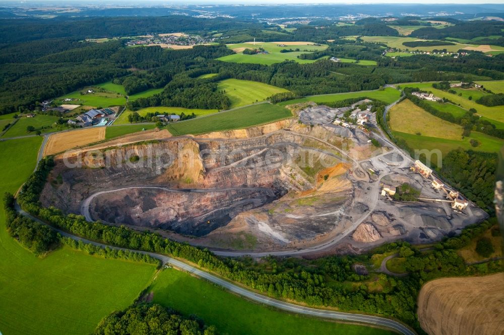 Arnsberg from the bird's eye view: Quarry in Arnsberg in the state North Rhine-Westphalia