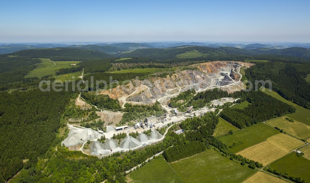 Winterberg from above - Quarry in Winterberg in the state North Rhine-Westphalia