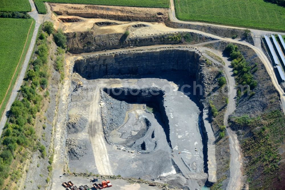 Aerial photograph Illingen - Quarry for the mining and handling of Schiefer in Illingen in the state Baden-Wuerttemberg