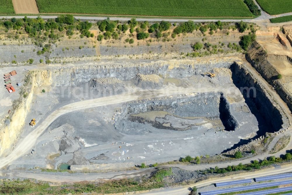 Illingen from above - Quarry for the mining and handling of Schiefer in Illingen in the state Baden-Wuerttemberg