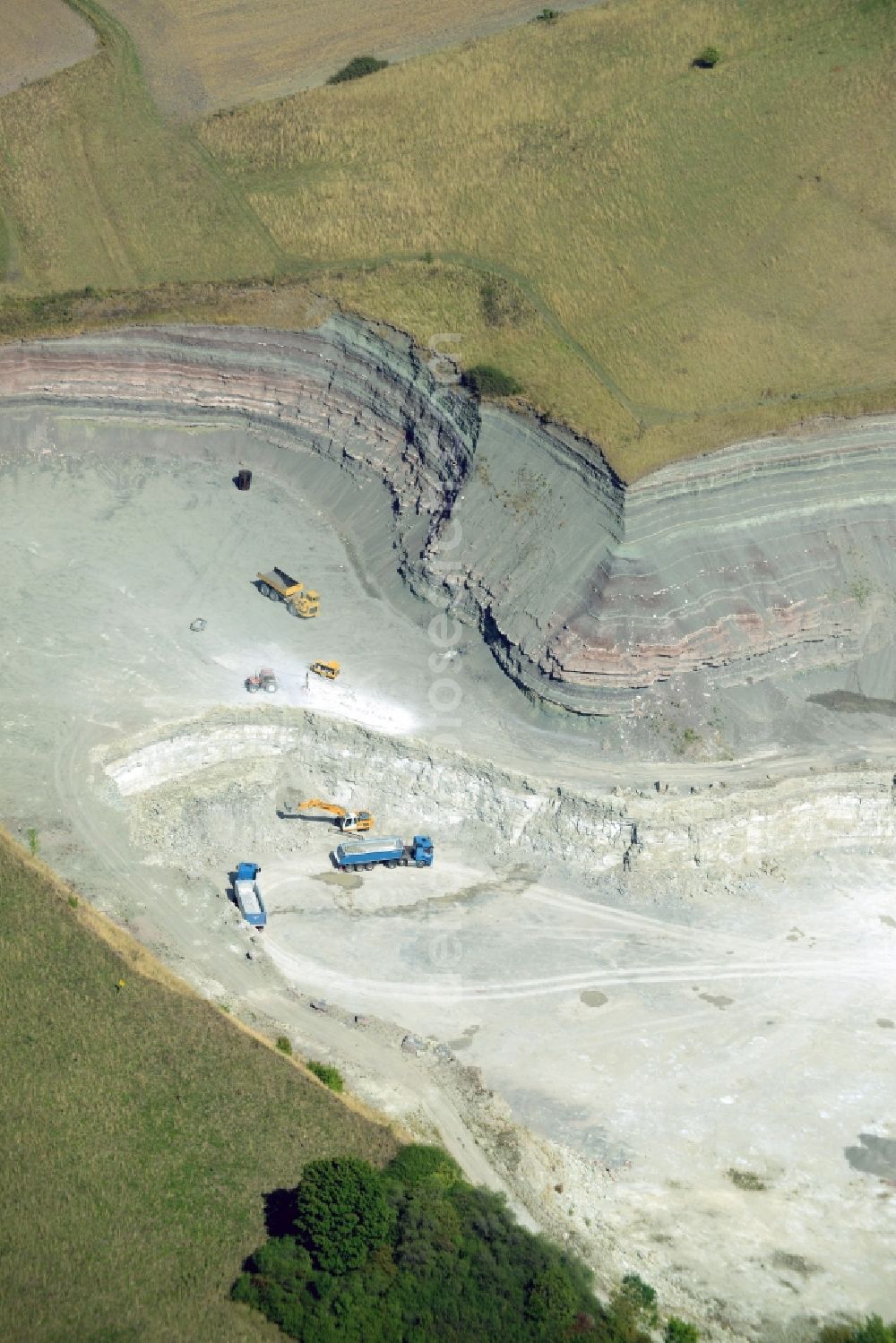 Aerial photograph Vellberg - Quarry for the mining and handling in Vellberg in the state Baden-Wuerttemberg