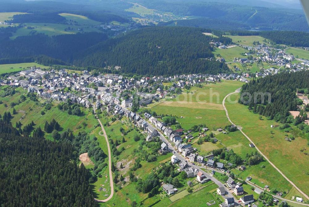 Steinheid (Thüringen) from the bird's eye view: Steinheid im Thüringer Wald