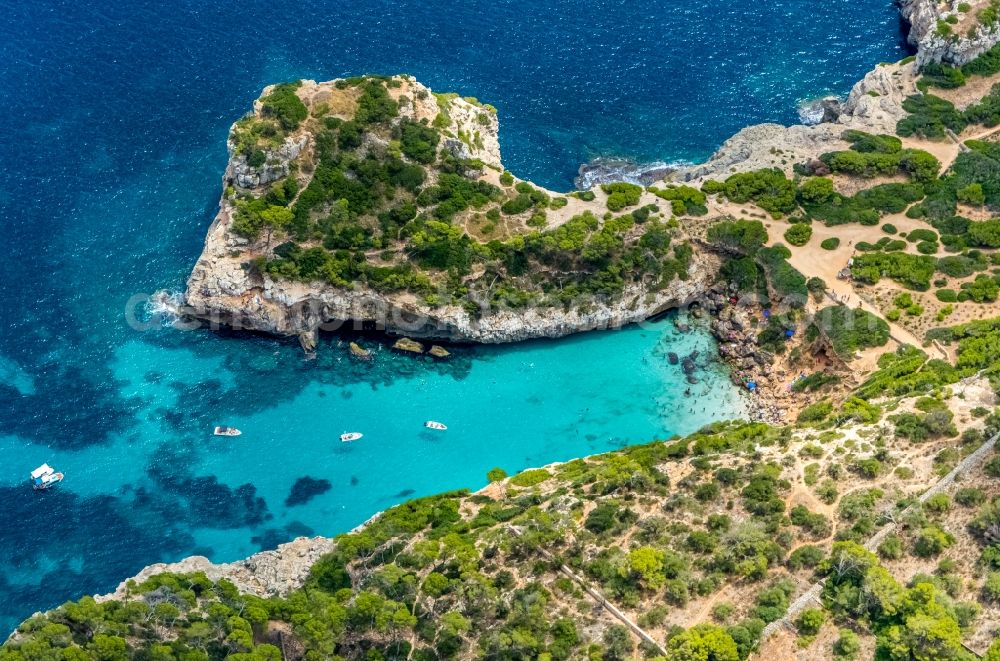 Cap des Moro from the bird's eye view: Stony beach landscape on the coast CalA