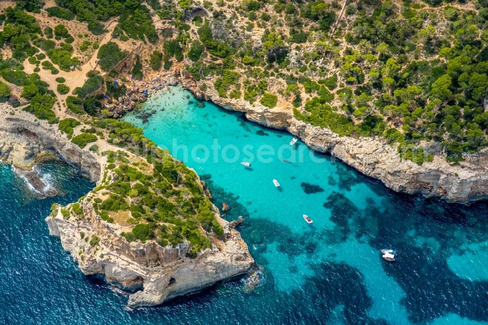 Aerial photograph Cap des Moro - Stony beach landscape on the coast CalA