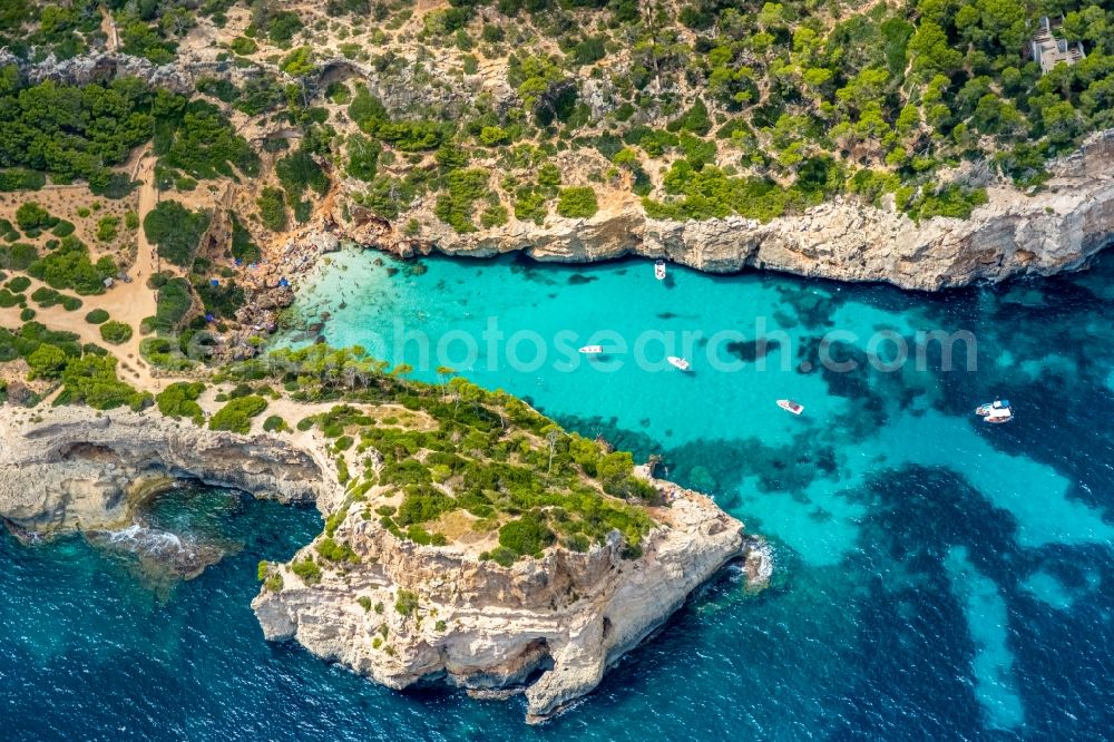 Cap des Moro from the bird's eye view: Stony beach landscape on the coast CalA