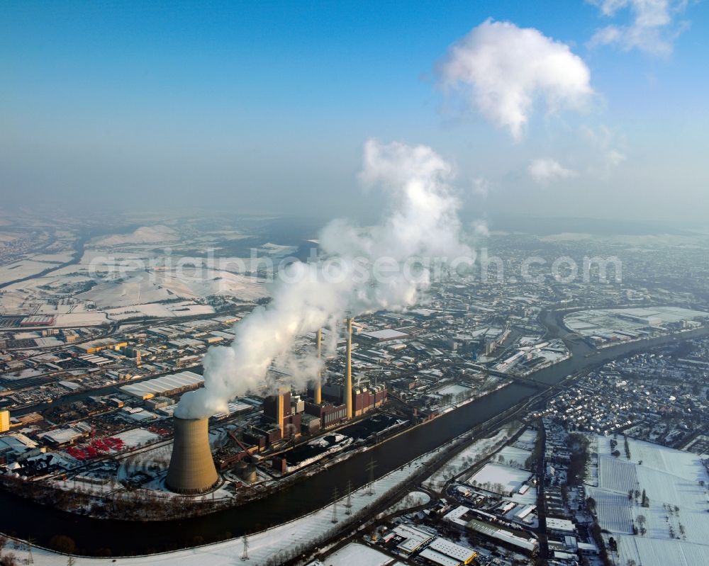 Aerial image Heilbronn - The coal-fired power plant in Heilbronn in Baden Wuerttemberg. The cogeneration plant has Heilbronn the largest coal-fired power plants block of EnBW AG