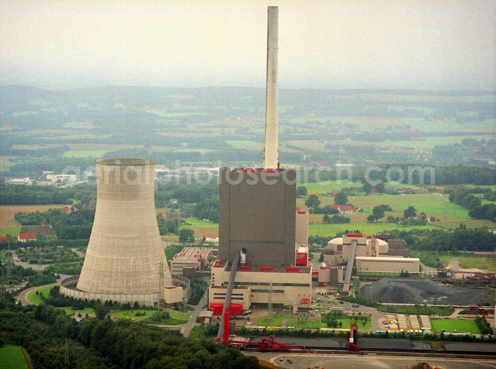 Aerial image Ibbenbüren - Kohlekraftwerk / Steinkohlekraftwerk Ibbenbüren in Nordrhein-Westfalen. Betreiber ist die RWE. Coal power station / hard coal-fired power station Ibbenbuerren in North Rhine-Westphalia.