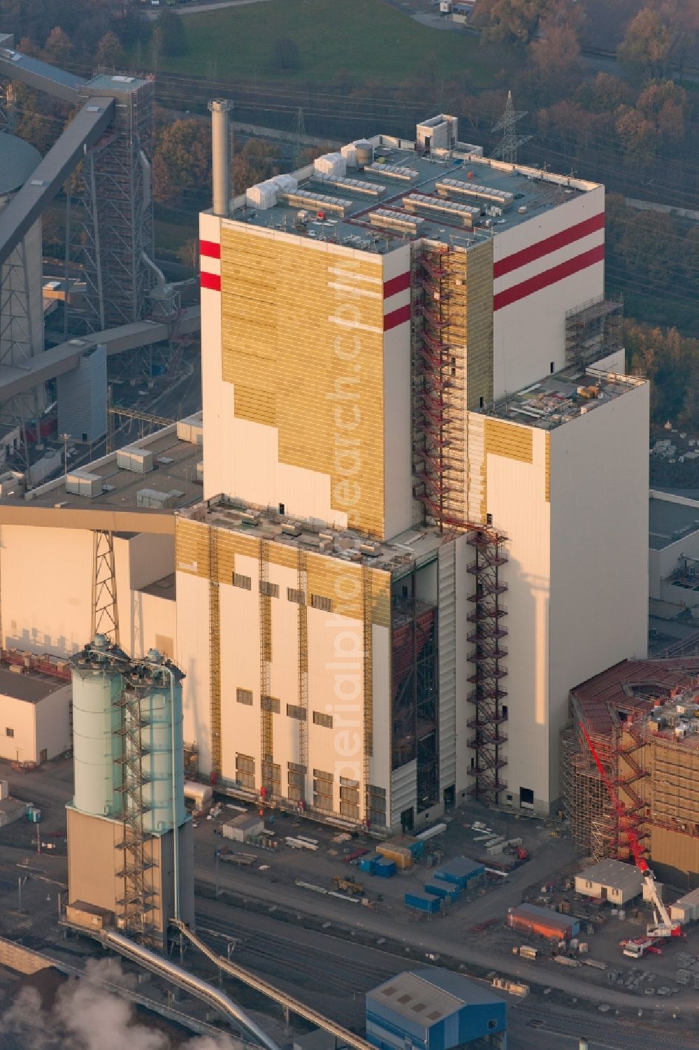 Aerial image Lünen - Coal power plant of Trianel Kohlekraftwerk GmbH & Co. KG in Lippholthausen district in Luenen in North Rhine-Westphalia