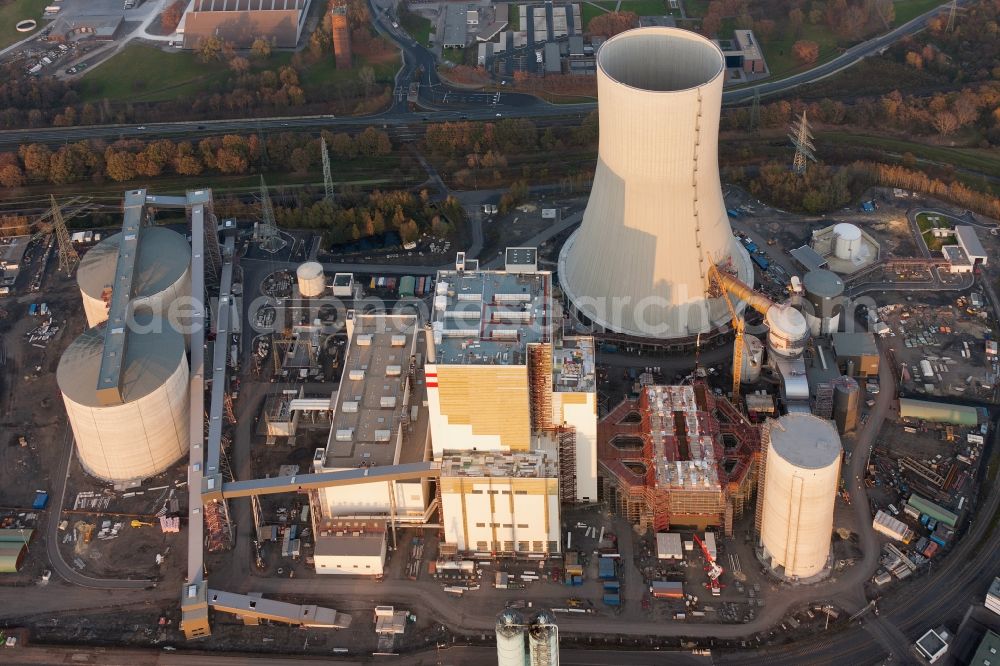 Aerial image Lünen - Coal power plant of Trianel Kohlekraftwerk GmbH & Co. KG in Lippholthausen district in Luenen in North Rhine-Westphalia