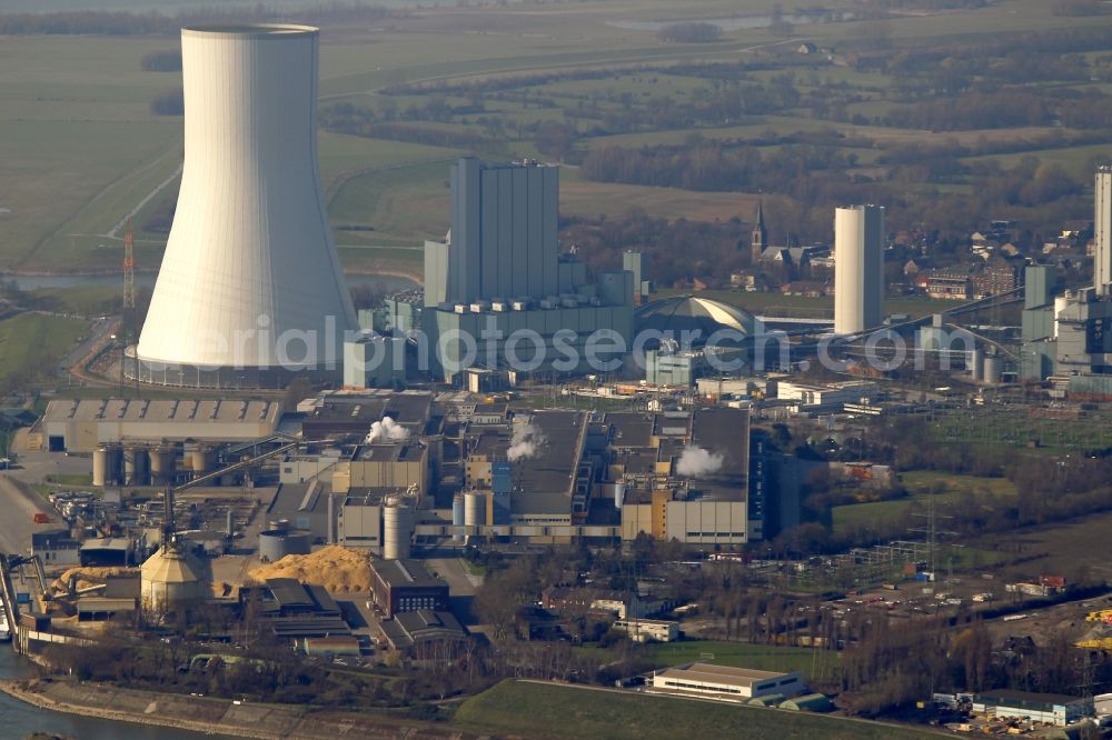 Aerial image Duisburg Walsum - Coal Power Plant Walsum on the banks of the Rhine in Duisburg in North Rhine-Westphalia