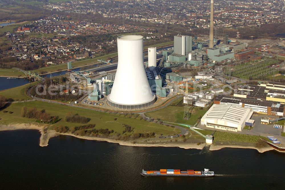 Aerial image Duisburg Walsum - Coal Power Plant Walsum on the banks of the Rhine in Duisburg in North Rhine-Westphalia