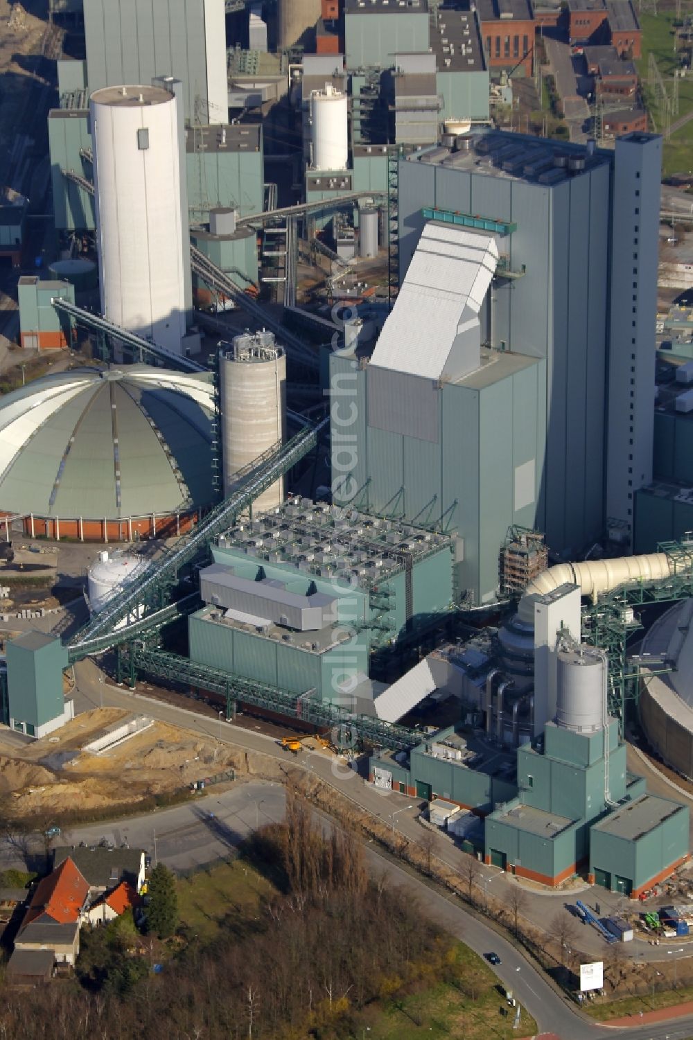 Aerial image Duisburg Walsum - Coal Power Plant Walsum on the banks of the Rhine in Duisburg in North Rhine-Westphalia