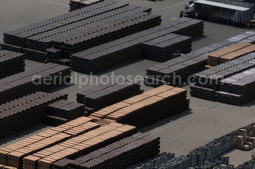 Aerial photograph Bad Schmiedeberg - Blick auf das Werk der Firma STEINZEUG Abwassersysteme GmbH im Stadtteil Patzschwig. Die STEINZEUG GmbH ist Hersteller von Steinzeugrohren und Formstücken. Weitere Produktionsstandorte sind Frechen in Nordrhein-Westfalen und Hasselt in Belgien. Kontakt: STEINZEUG Abwassersysteme GmbH, Verlängerte Torgauer Straße 1, 06905 Bad Schmiedeberg, Tel. +49(0)2234 5070, Fax +49(0)2234 507730