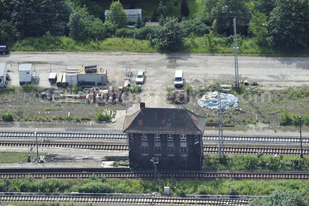 Bernau from above - Switching station of the train station of Bernau. The station was opened in 1842