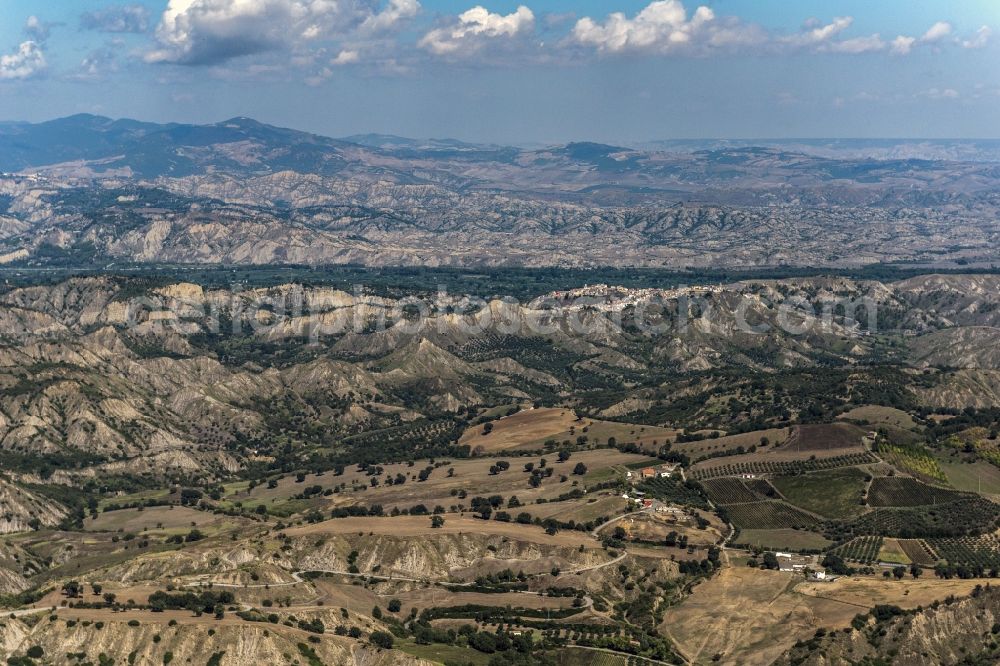 Aerial image Basilikata - Steppe landscape in Basilikata in Italy