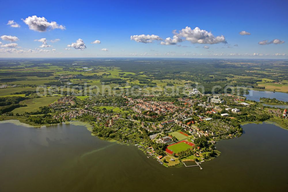 Aerial photograph Sternberg - Blick auf die Stadt Sternberg in Mecklenburg-Vorpommern. Die Stadt liegt im Naturpark Sternberger Seenland. View of the city of Sternberg in Mecklenburg-Western Pomerania. The town lies in the Nature Reserve Sternberger Seenland.