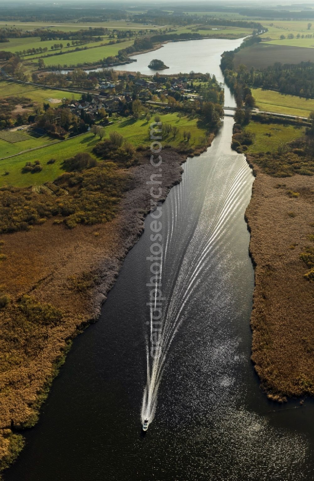 Aerial photograph Rechlin - View of a canal near Rechlin in the state Mecklenburg-West Pomerania