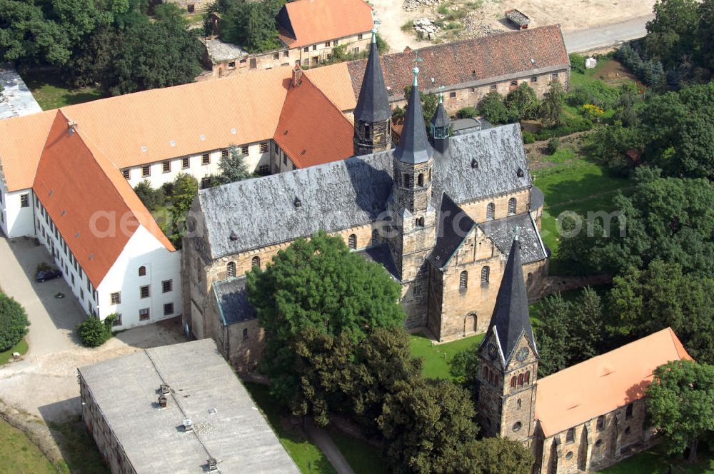 Hamersleben from above - Strasse der Romanik: Das Kloster Hamersleben, ein ehemaliges Augustiner-Chorherrenstift im Bistum Halberstadt, gehört heute zum Bistum Magdeburg und liegt in Sachsen-Anhalt. Kontakt: Katholisches Pfarramt Ludger Kemming, Klosterhof 8, Tel. + Fax: 039401-483