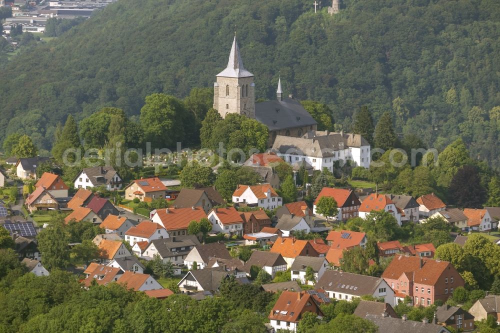 Aerial photograph Marsberg - Church St. Petrus and Paulus in Marsberg in the state of North Rhine-Westphalia