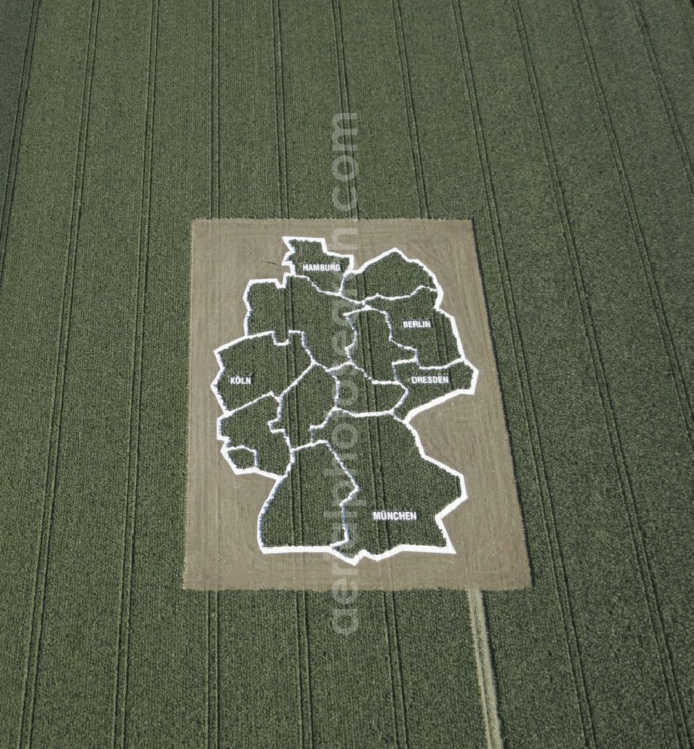 Aerial photograph Friedrichskoog - Stylized map of Germany from cabbages in Friedrichskoog in Schleswig-Holstein