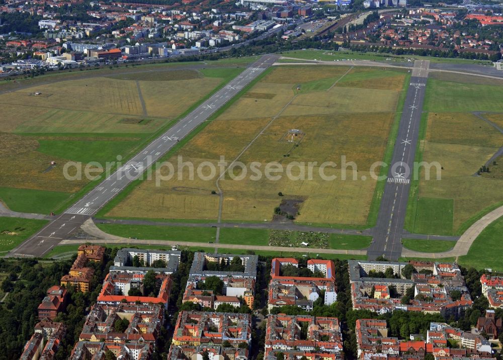 Berlin Tempelhof from the bird's eye view: View of the disused airport Berlin - Tempelhof