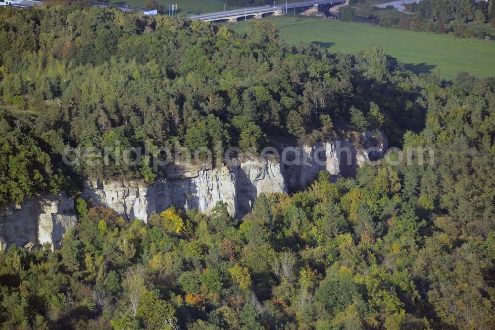 Nebra (Unstrut) from above - Unused renatured quarry near Nebra (Unstrut) in the state Saxony-Anhalt